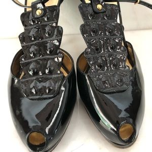 Roberto Cavalli peep toe heel